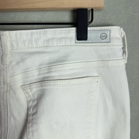 AG Adriano Goldschmied Women's White Jeans The Stilt Roll Up Cigarette Crop 28 - Picture 8 of 16